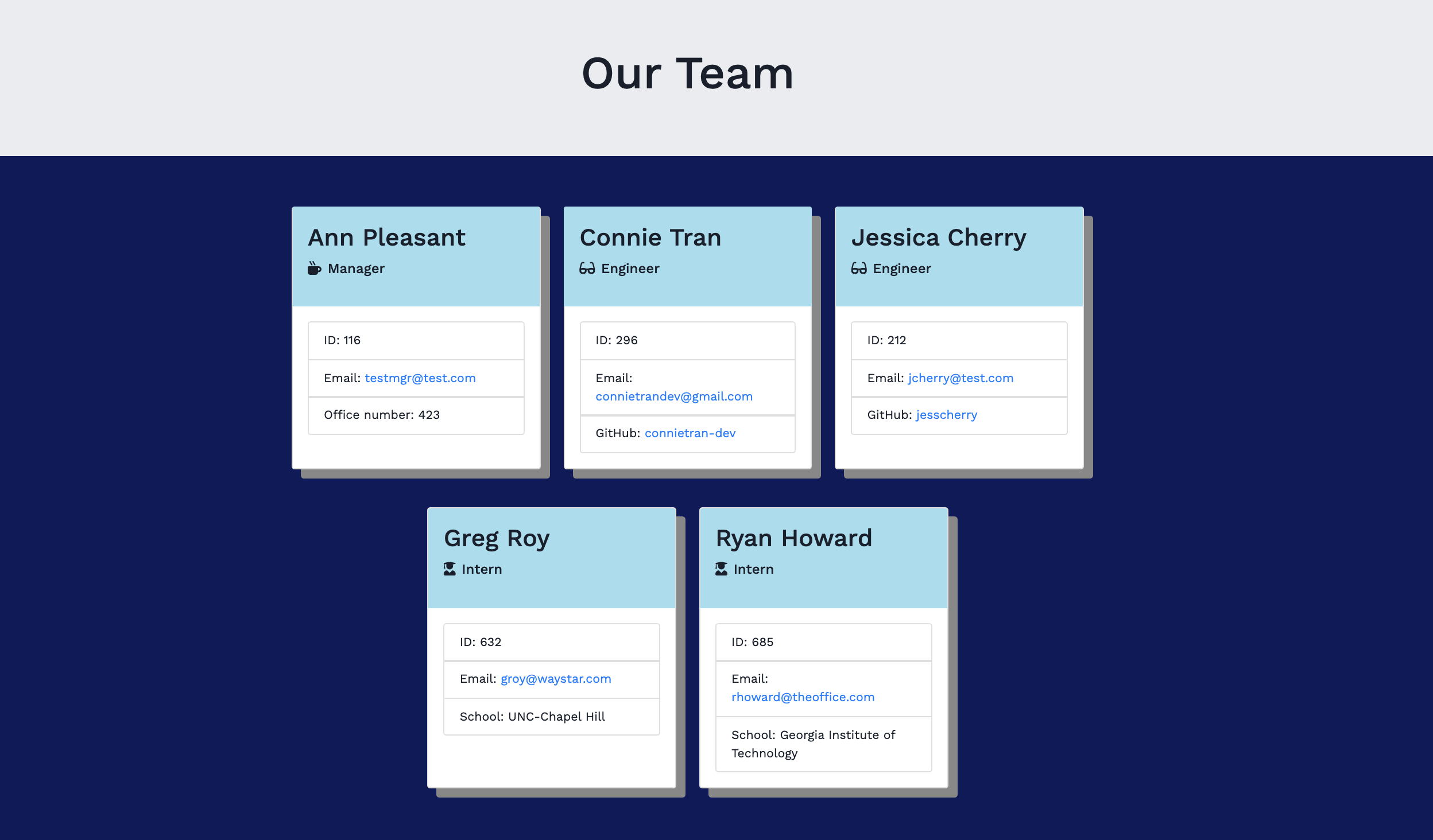 Team Page Node CLI project